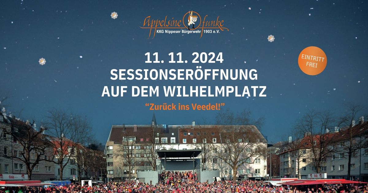 11.11 Sessionser\u00f6ffnung auf dem Wilhelmplatz