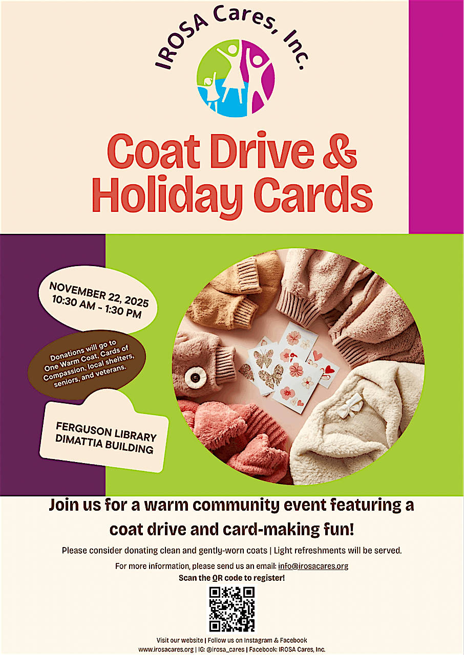 IROSA Cares, Inc. Coat Drive and Holiday Card Making Fun