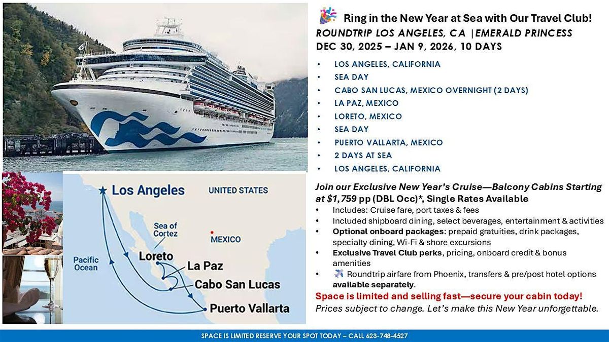 New Year's Mexican Riviera Cruise Roundtrip from LAX - Dec 30, 2025, 10 NTS