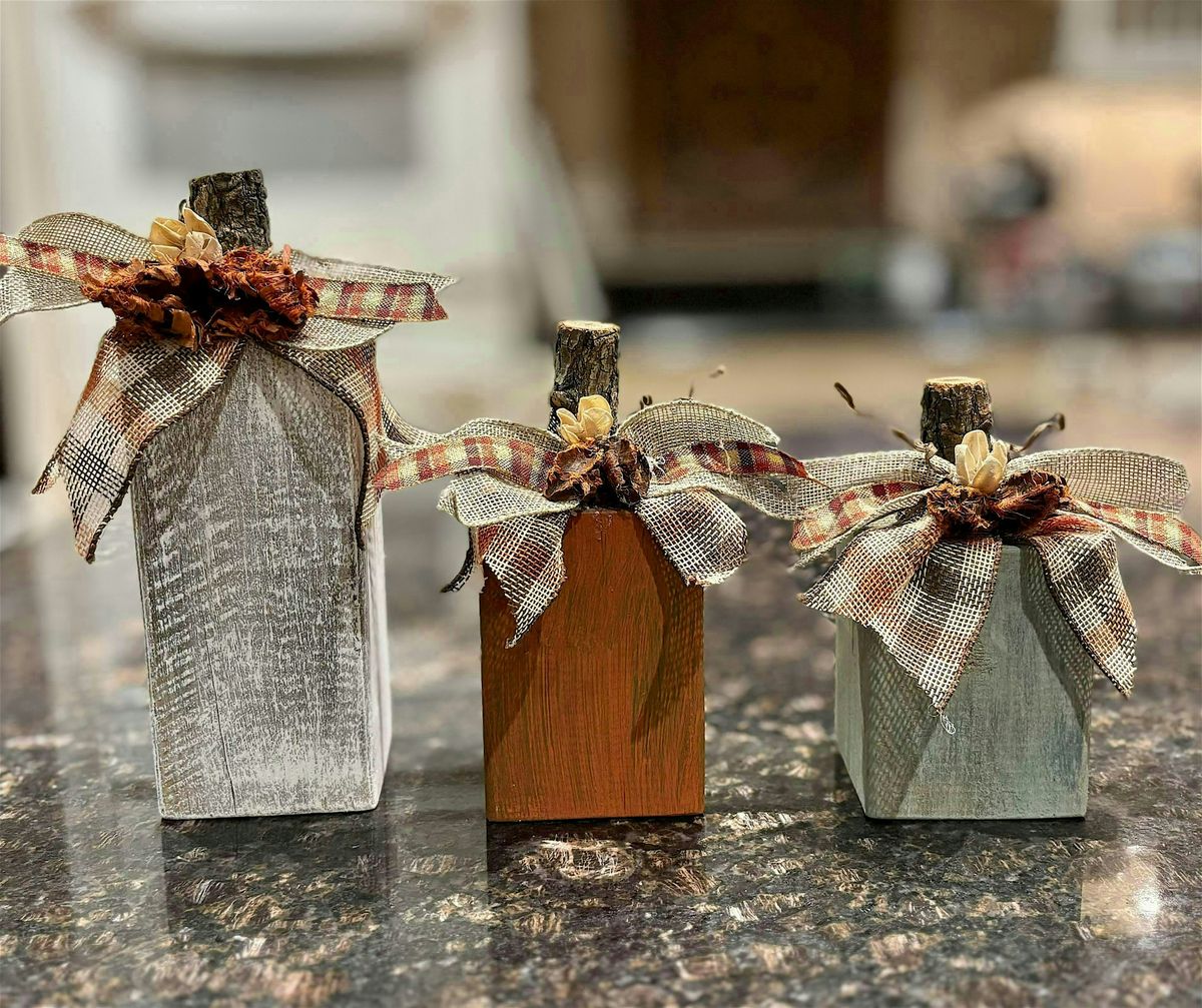 FALL PAINTING CRAFT -- Rustic Fence Post Pumpkins Painting Workshop