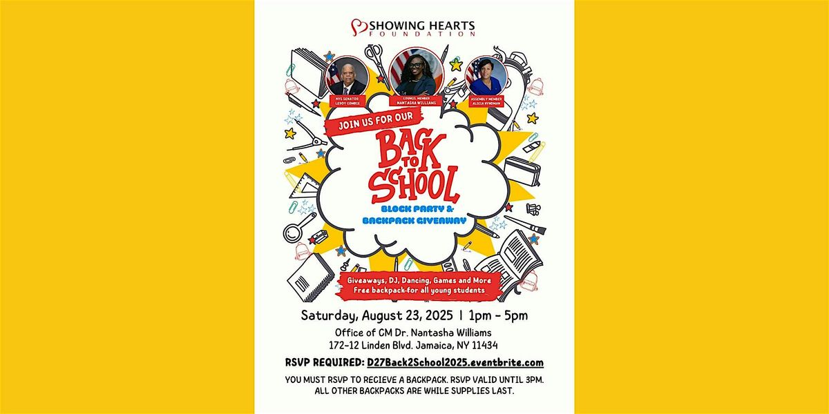 4th Annual Back to School Block Party & Backpack Giveaway