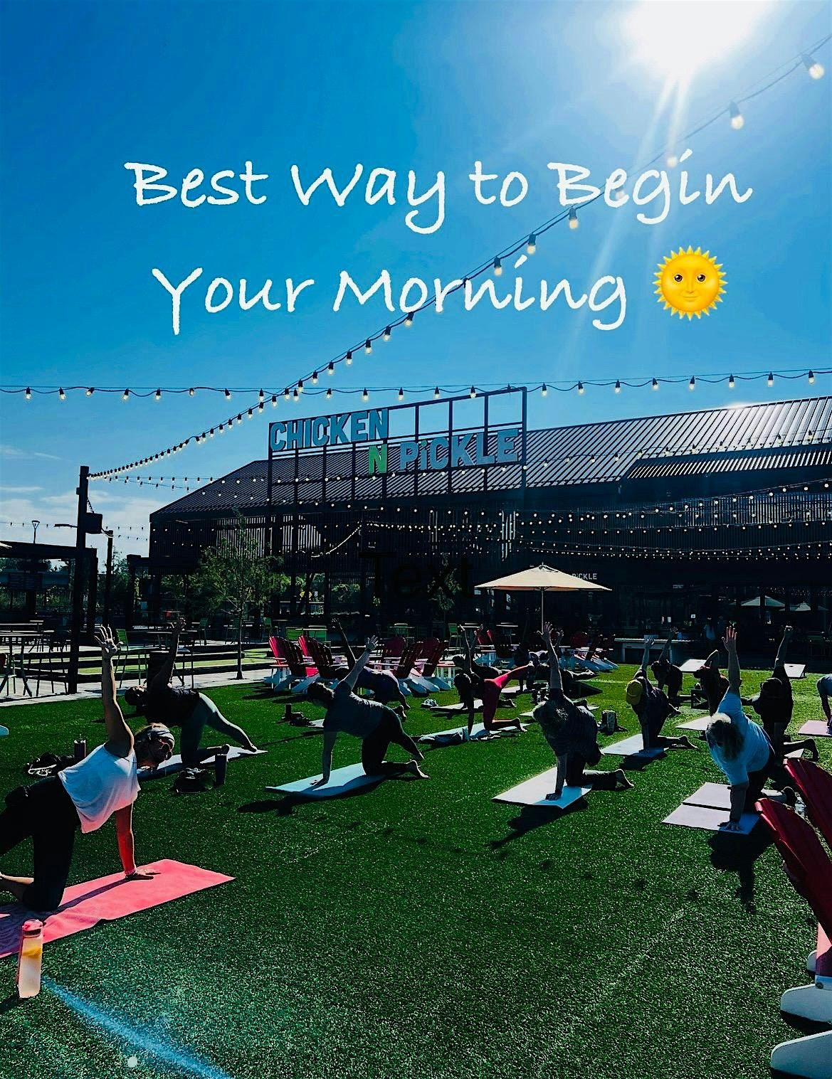 Serenity Saturday Yoga at Chicken N Pickle~ Oct 11 @ 9:00