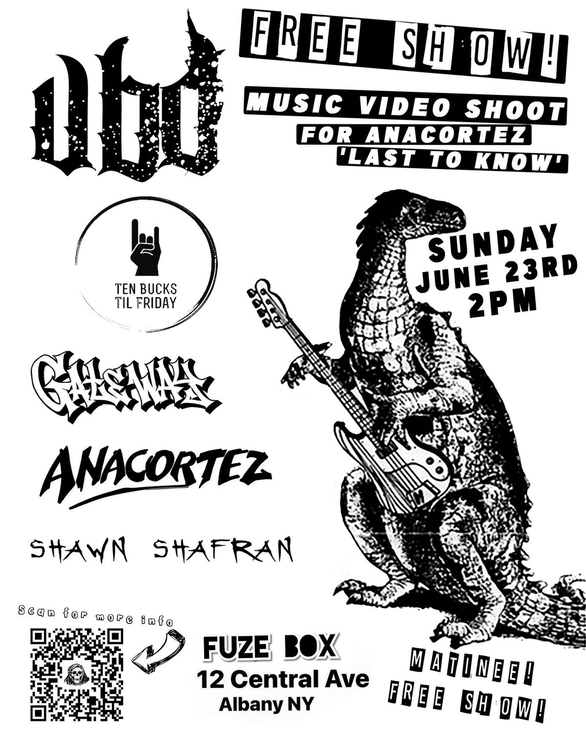 FREE SHOW AND MUSIC VIDEO SHOOT