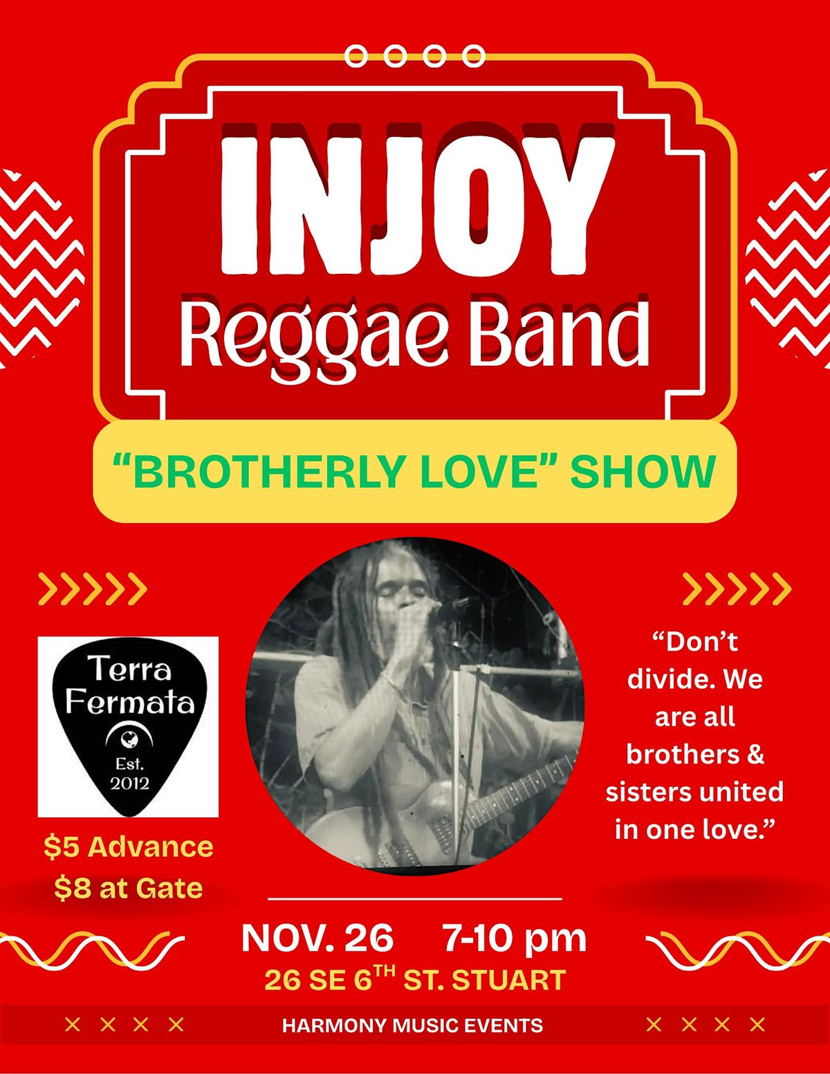 THANKSGIVING EVE REGGAE CONCERT - Roots Band INJOY Brotherly Love Show