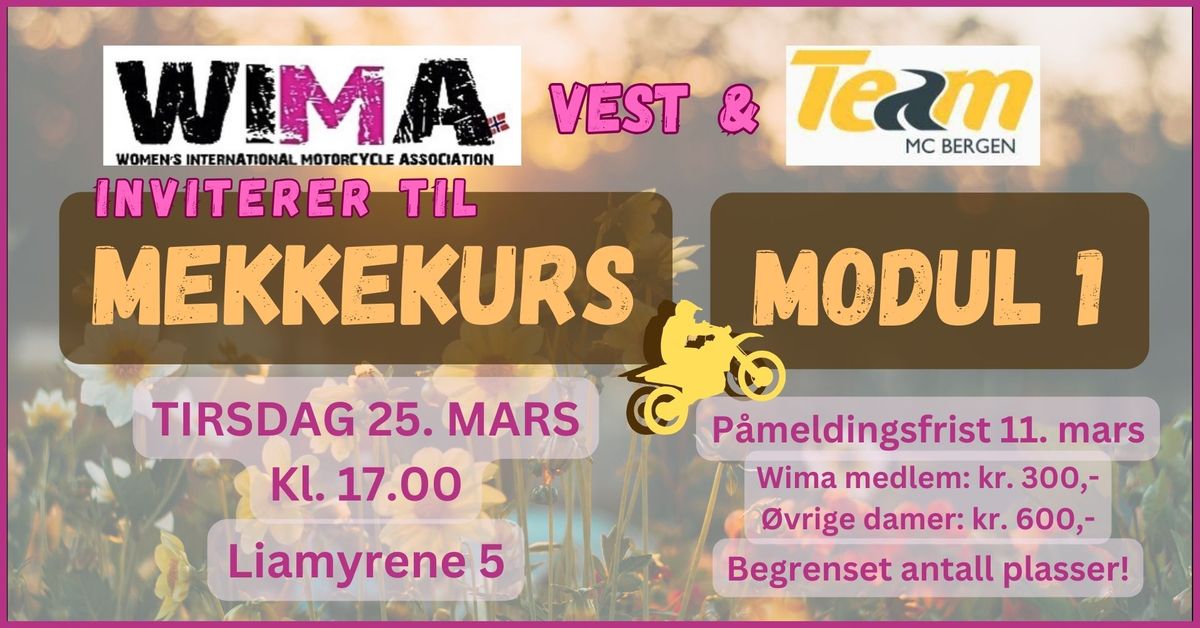 WIMA VEST: MEKKEKURS MODUL 1: 25\/3