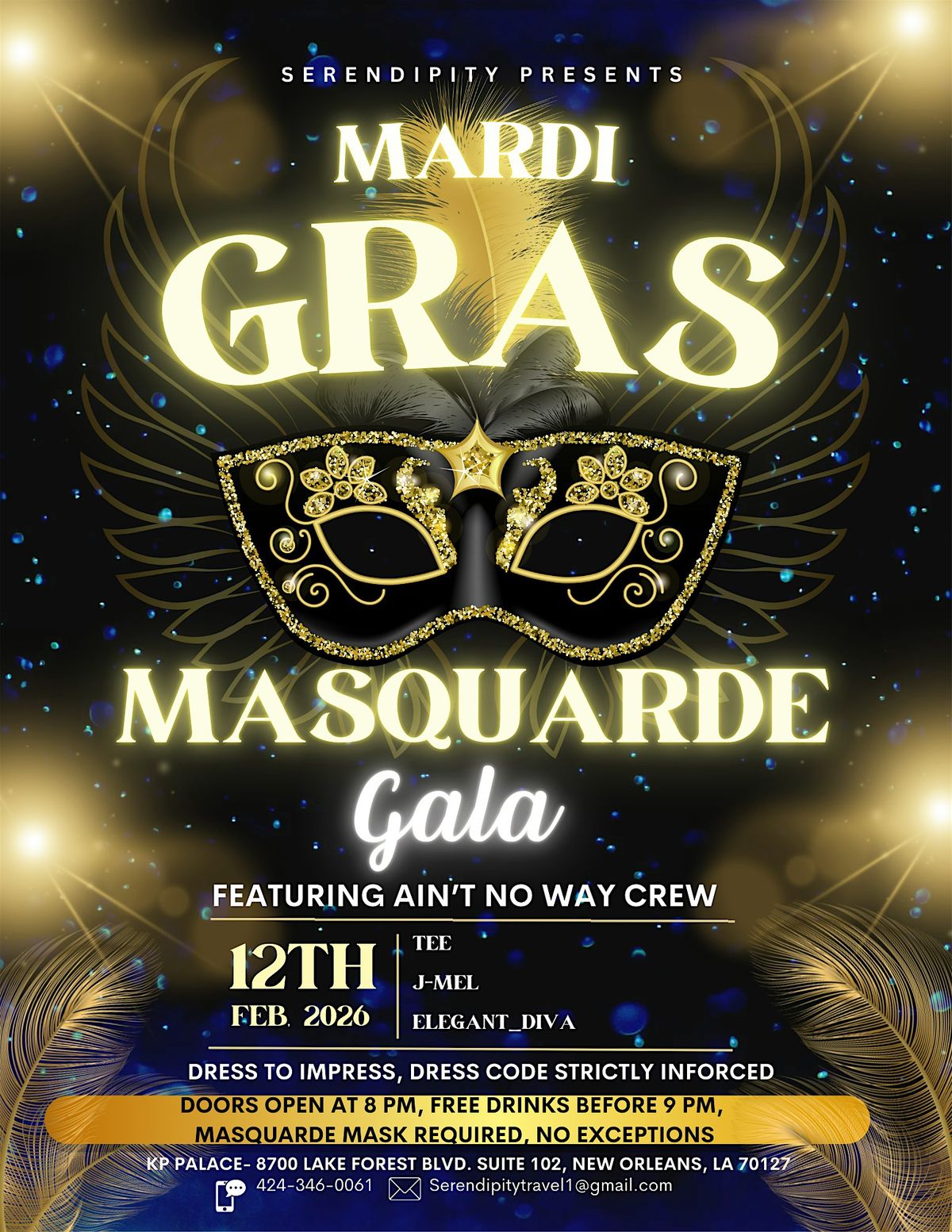 MARDI  GRAS MASQUARDE GALA