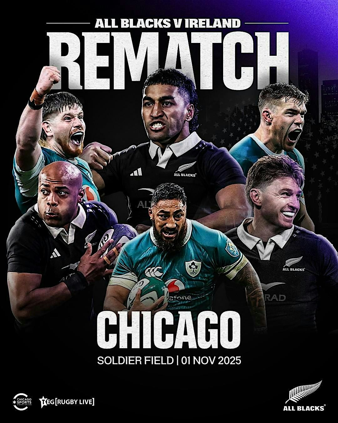 Free Shuttle to the All Blacks vs. Ireland Rugby Rematch at Soldier Field