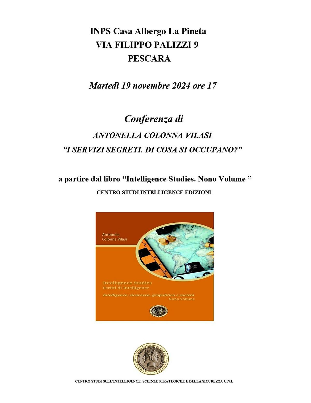 Conferenza sull'intelligence a Pescara