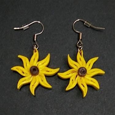 Sunflower Earrings - Paper Quilling