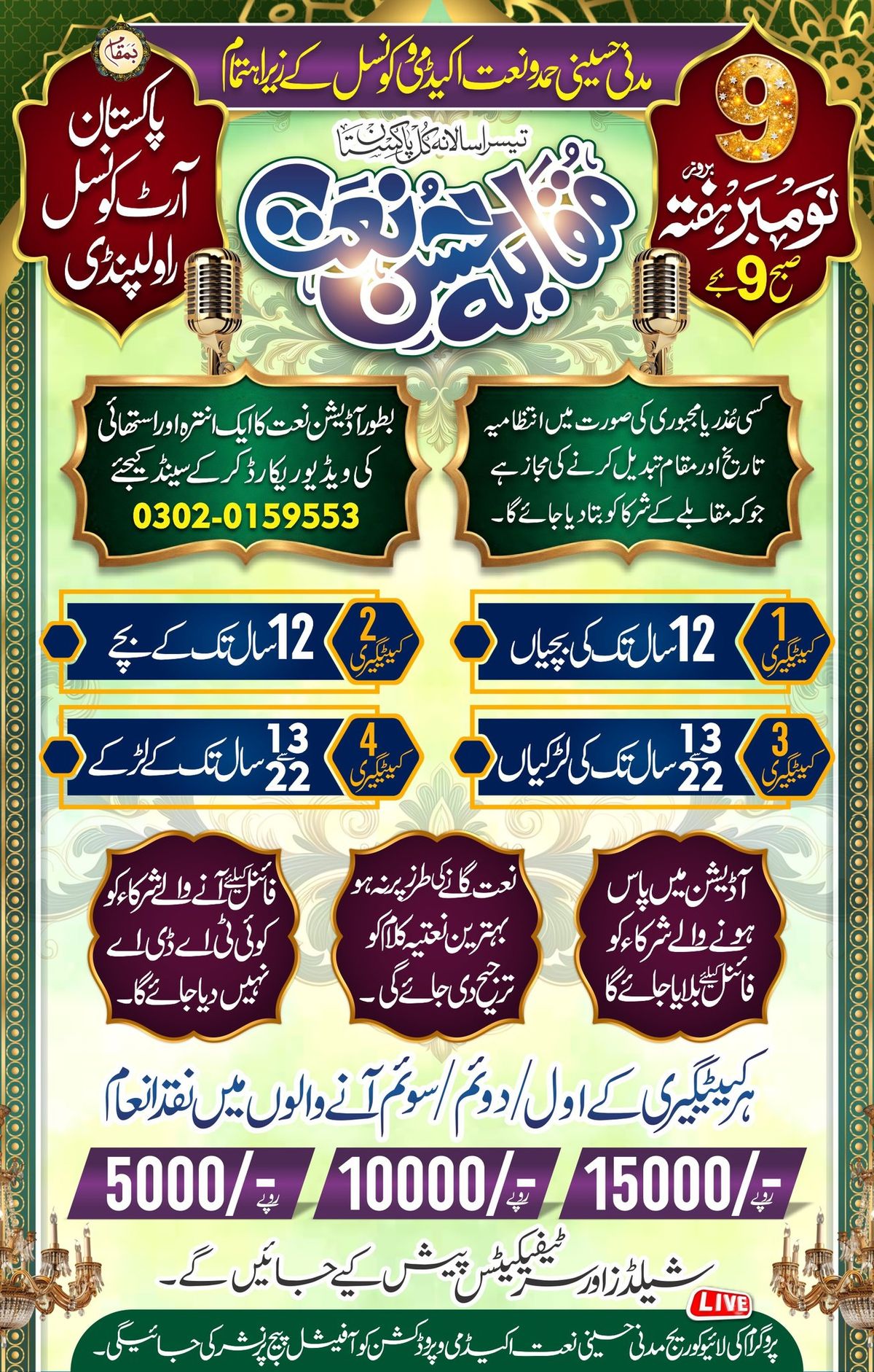 3rd Annual All Pakistan Naat Competition 2024