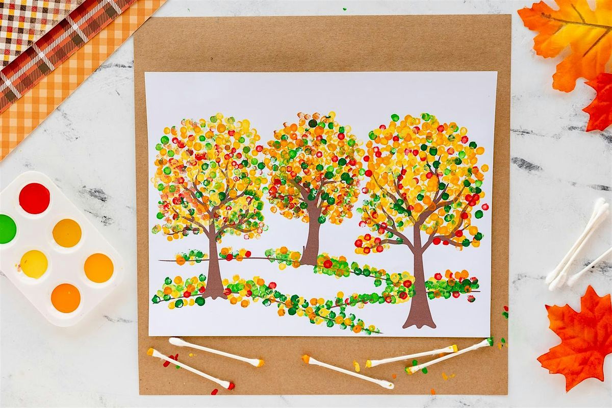 Painting a Fall Tree with Q-tips!