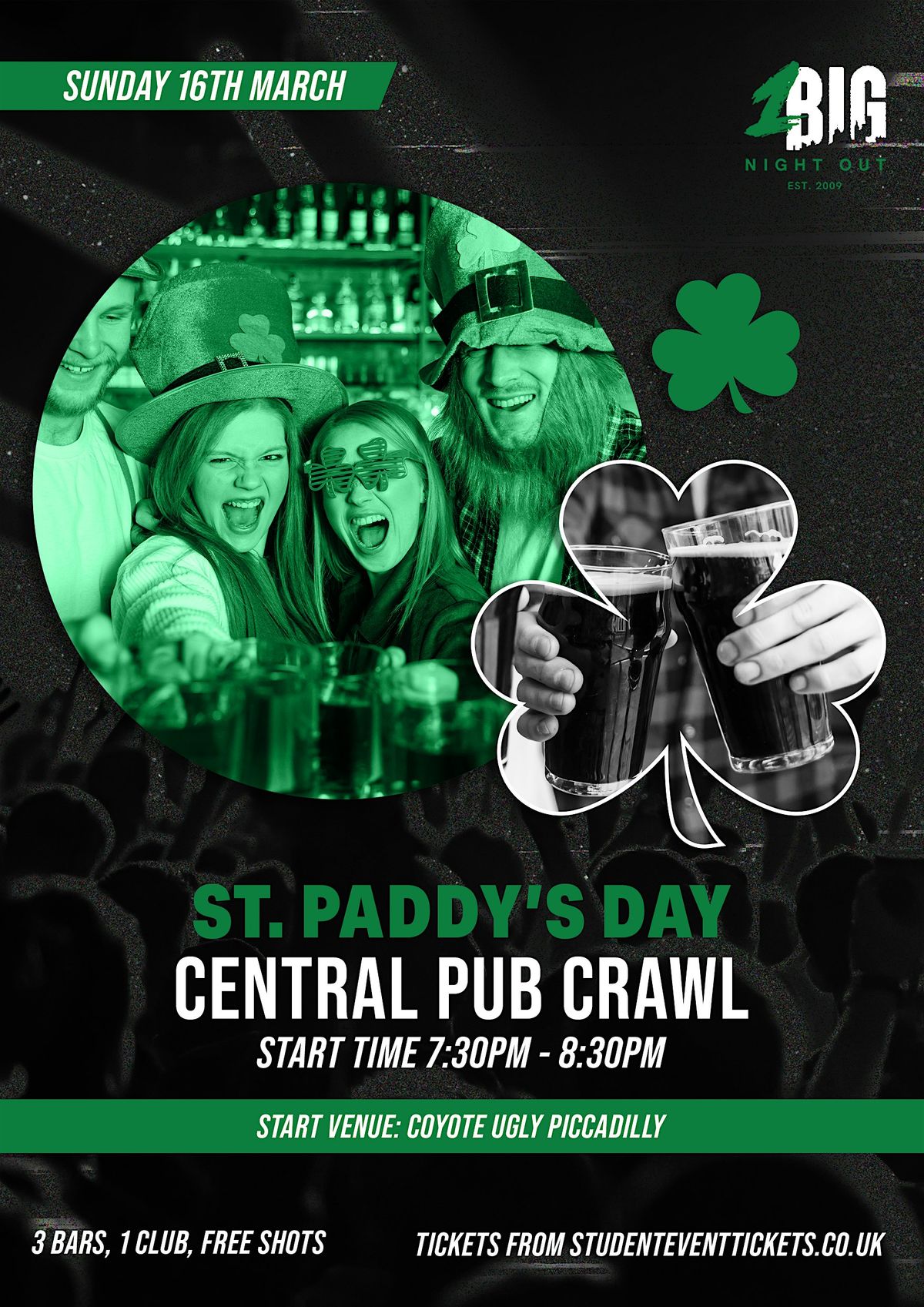 ST PADDY'S PUB CRAWL - CENTRAL LONDON SUNDAY 16TH MARCH