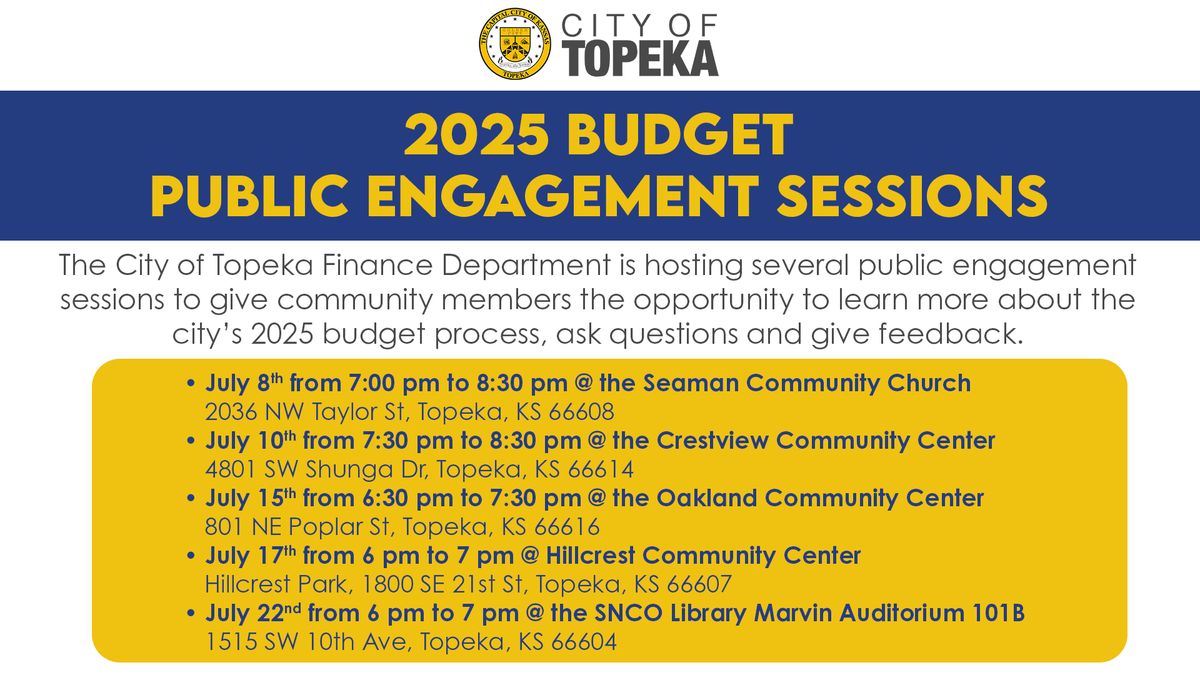 2025 Budget Public Engagement Sessions