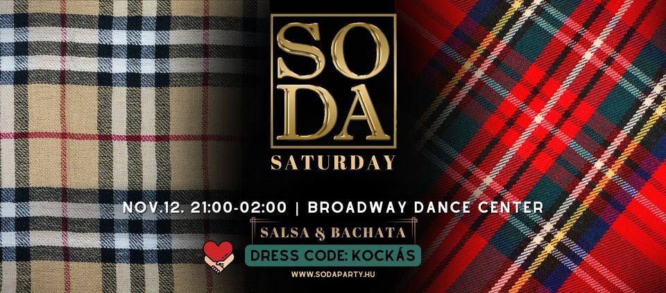 SODA Saturday | 12NOV | Salsa Bachata Party @ Broadway Dance Center Budapest