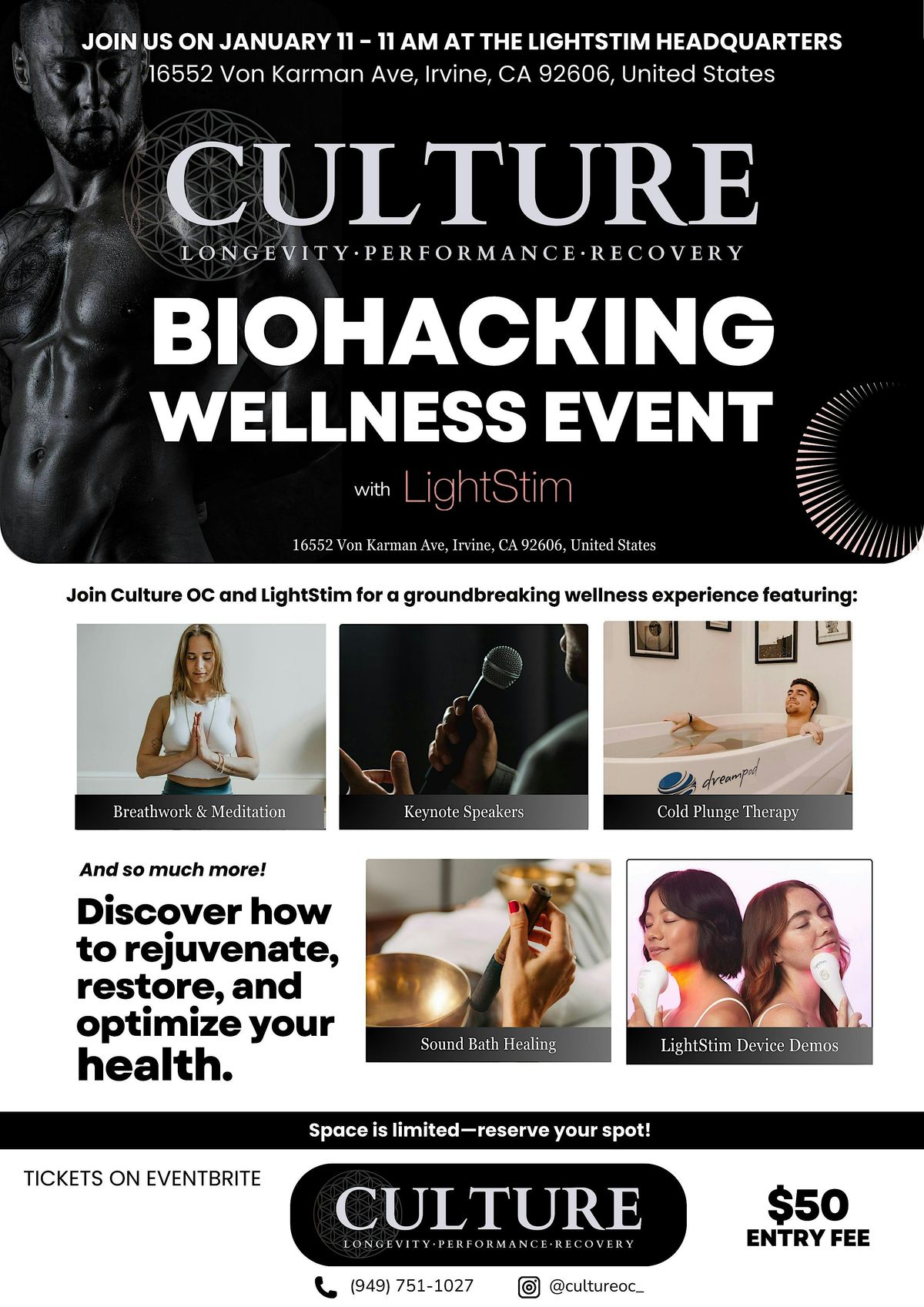 Biohacking Wellness Event Hosted by Culture OC & LightStim