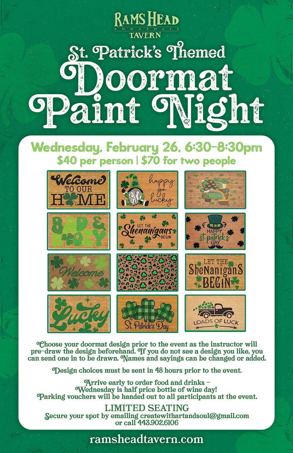 Doormat Paint Night- Rams Head Tavern 