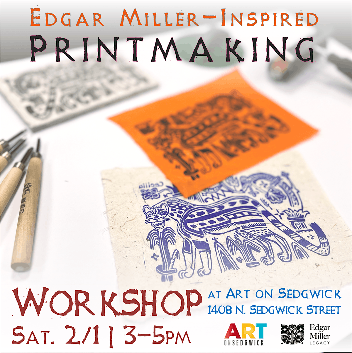 Printmaking Workshop -- Edgar Miller Inspired