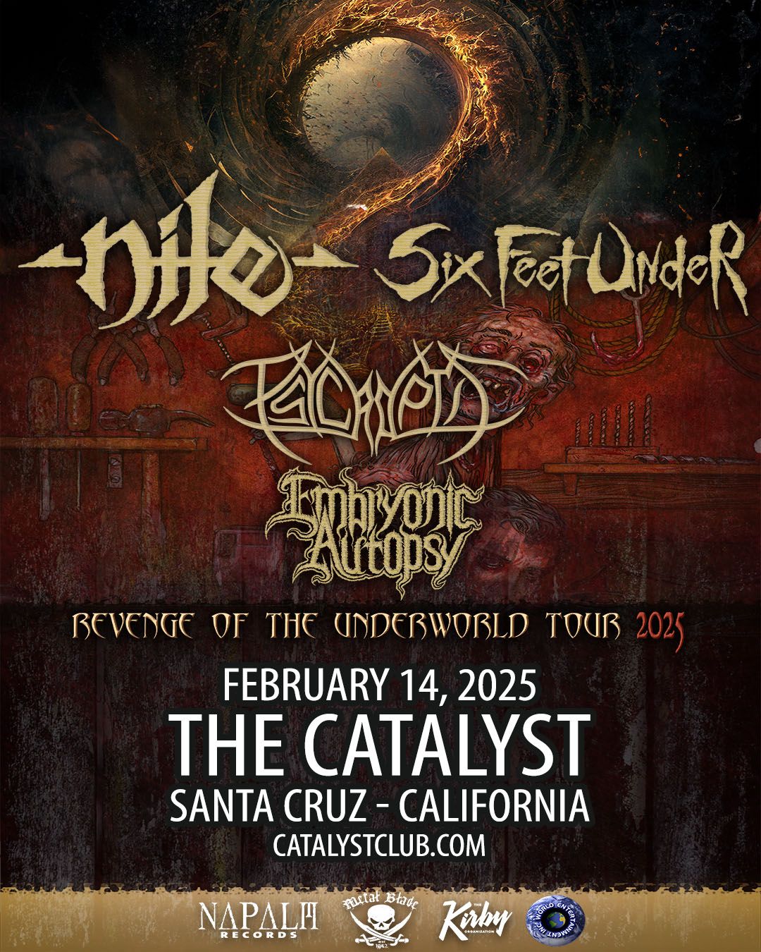 Nile & Six Feet Under Live at The Catalyst, Santa Cruz