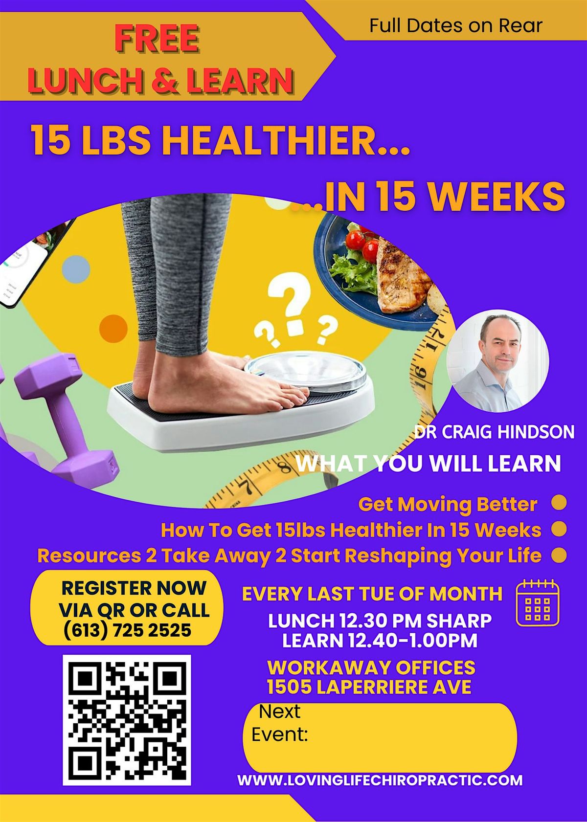 15lbs Healthier in 15 Weeks!  Free Lunch And Learn