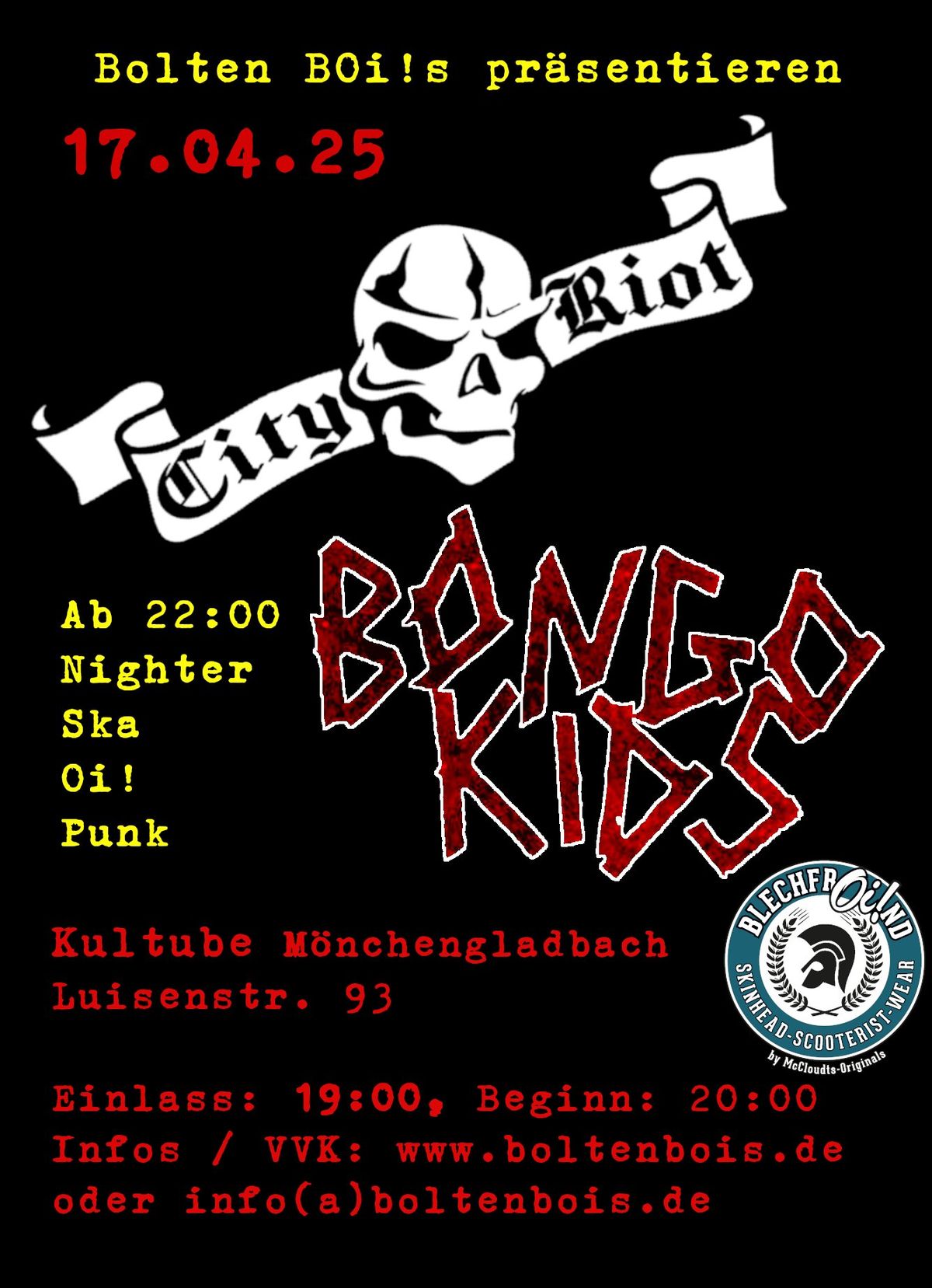 City Riot + Bongo Kids im Kultube M\u00f6nchengladbach