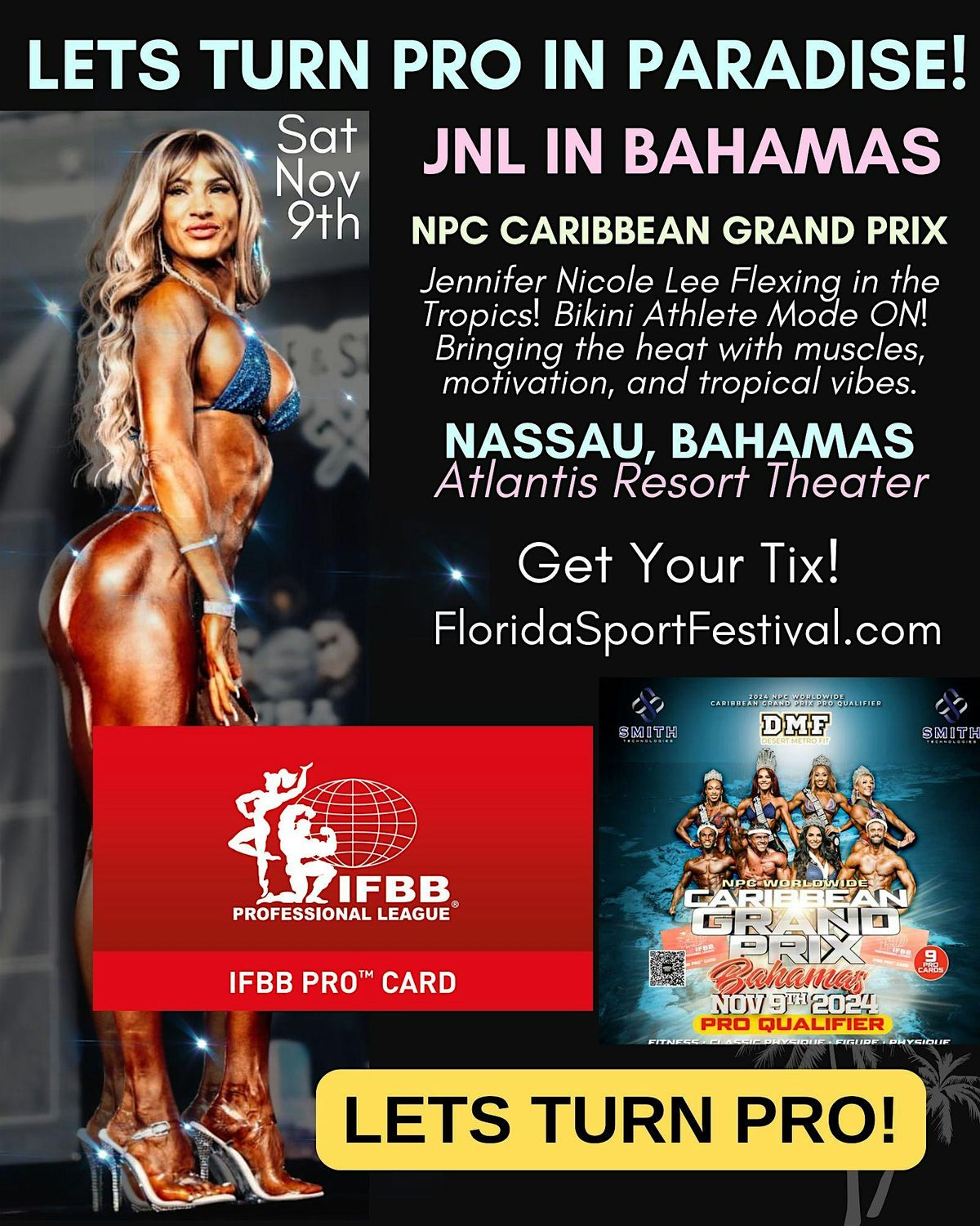 Super Fitness Icon & Bikini Star Athlete Jennifer Nicole Lee JOLTS Bahamas!