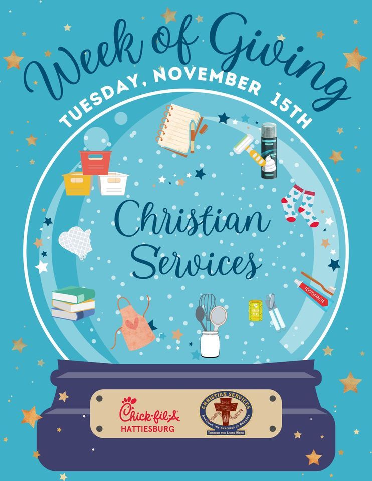 Week of Giving - Day 2 - Donate & earn FREE Chick-fil-A!