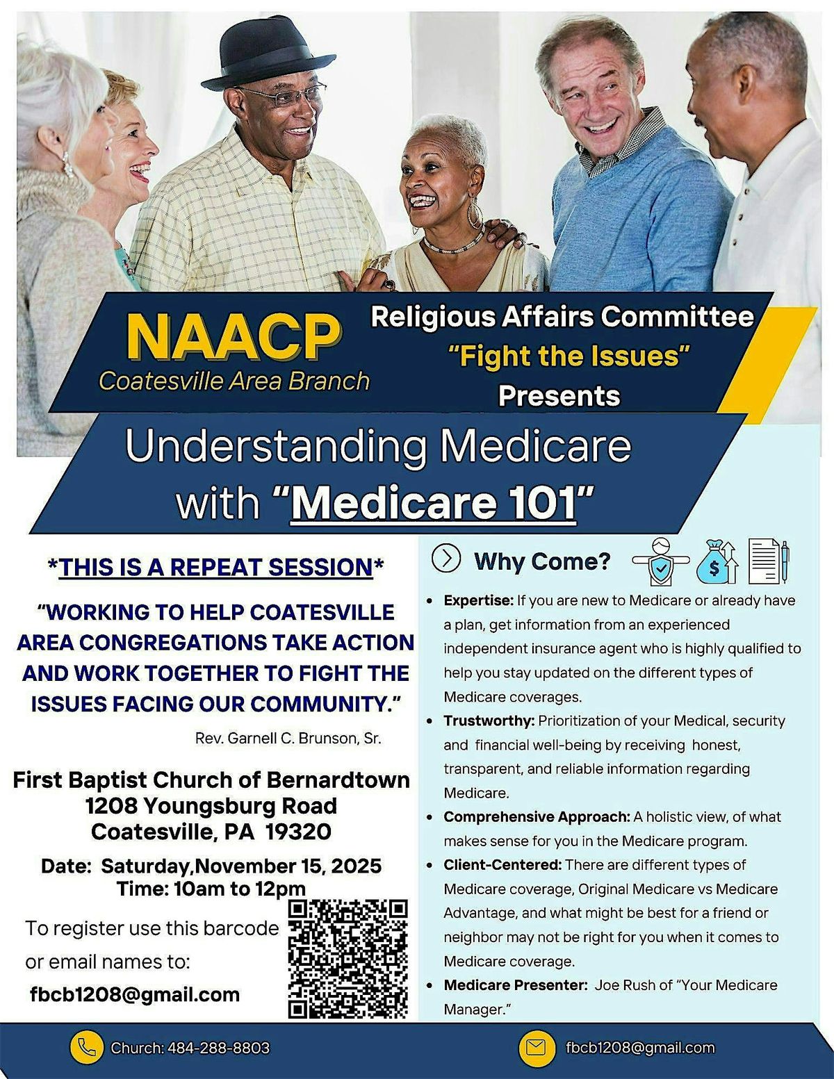 NAACP  Coatesville Area Branch - Religious Affairs presents "Medicare 101"
