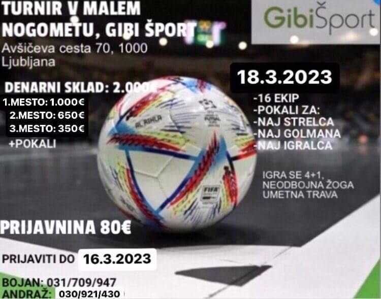 Turnir v malem nogometu Gibi sport 18.3.2023