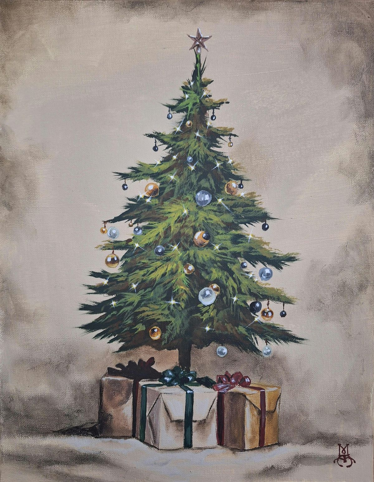 Vintage Christmas in Acrylic Painting with Marco Aguilar