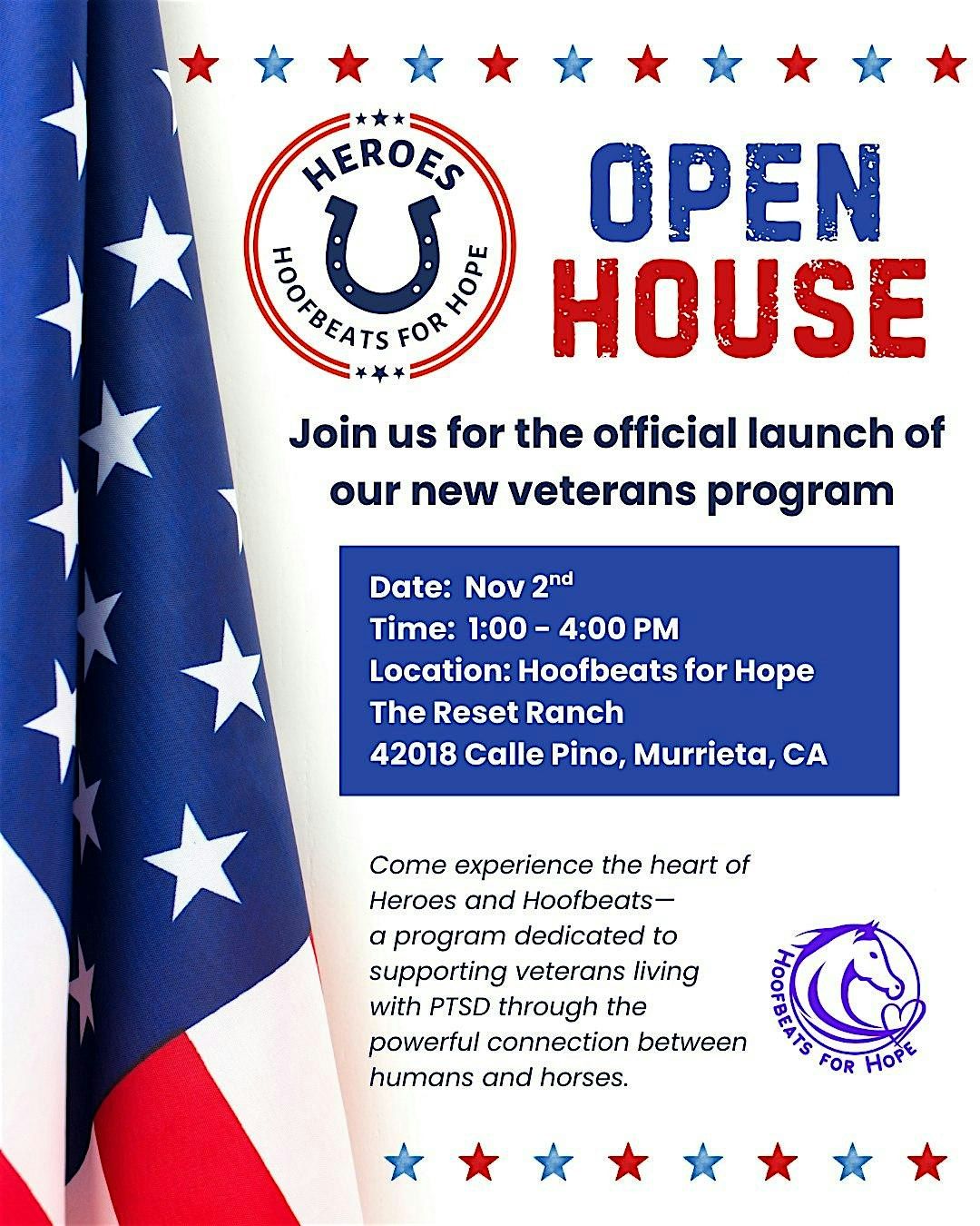 Heroes and Hoofbeats for Hope Open House