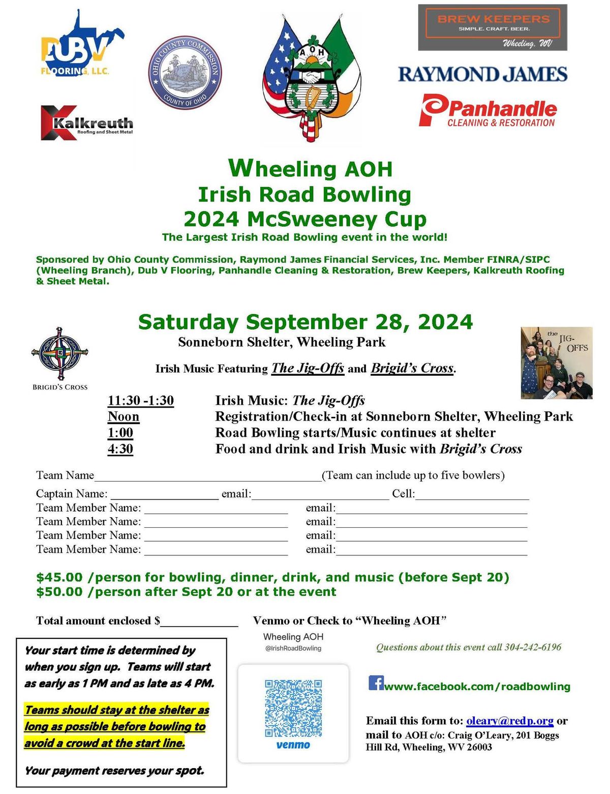 McSweeney Cup Irish Road Bowling sponsored by Wheeling AOH