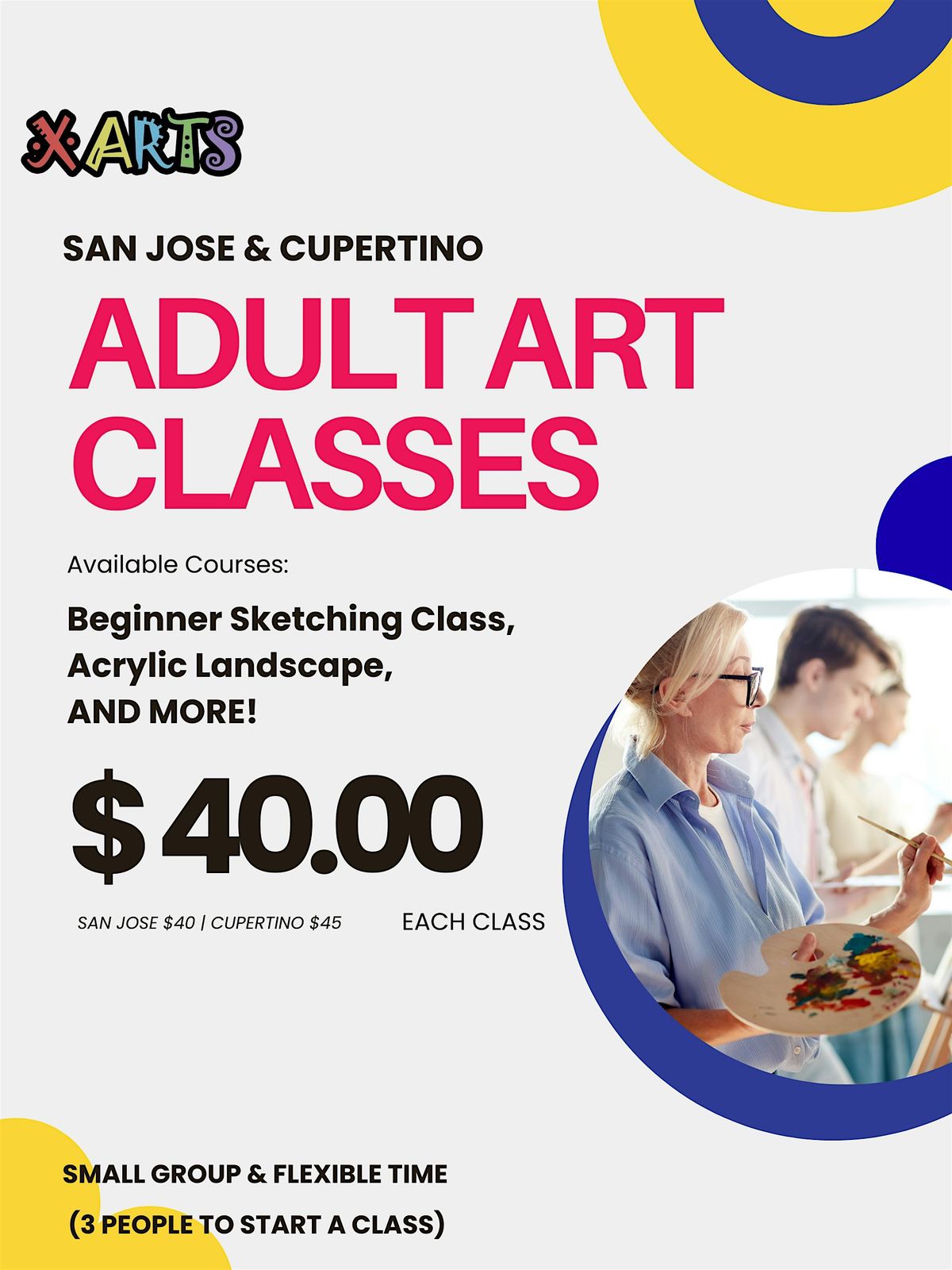 Adult Art Classes \u2013 Sketching, Acrylic Landscape & More!