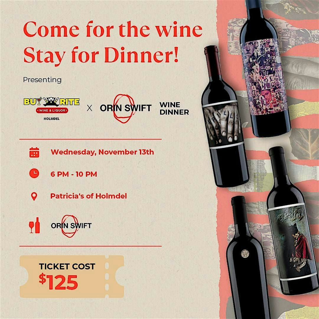 Holmdel Buy Rite x Orin Swift Wine Dinner