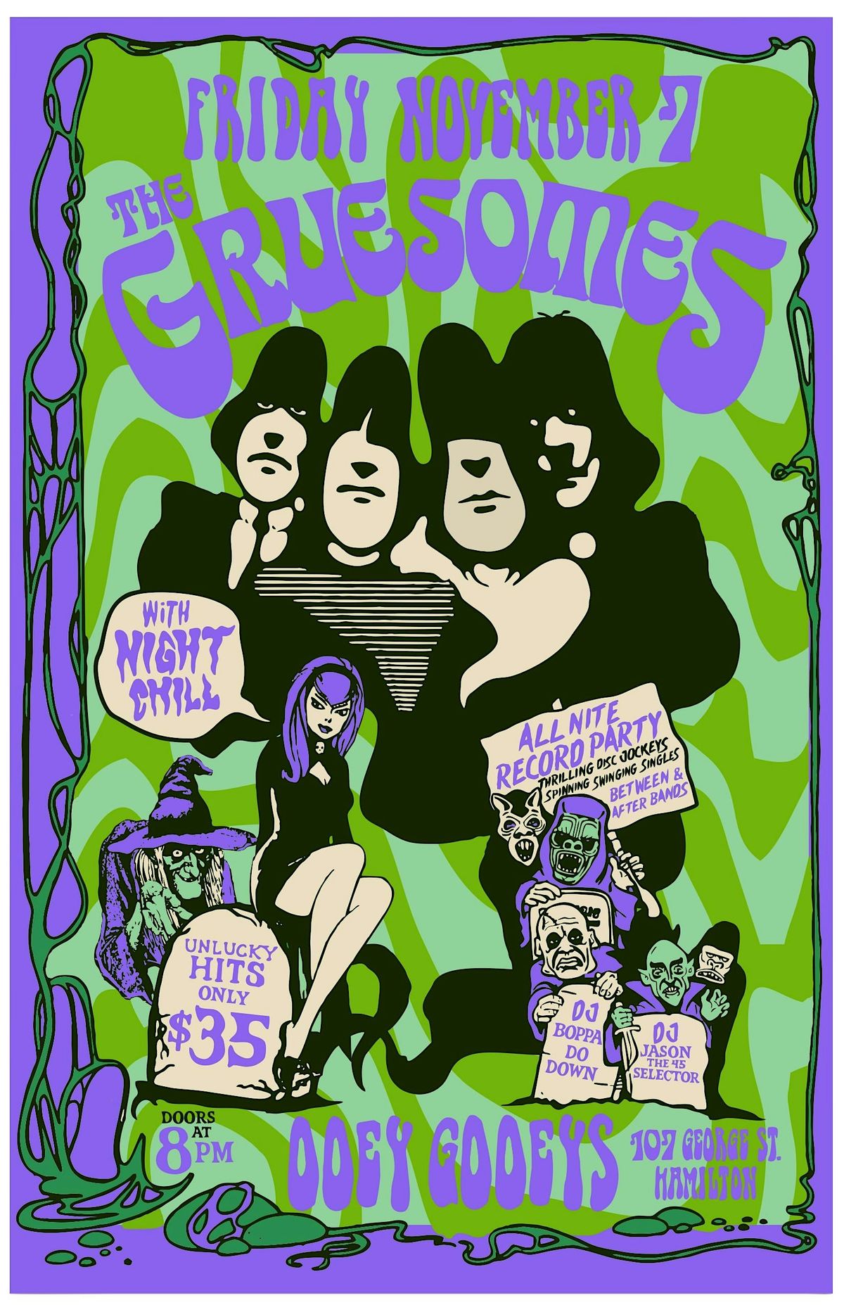 The Gruesomes w\/ Night Chill & Djs; Boppa Do Down & The 45 Selector