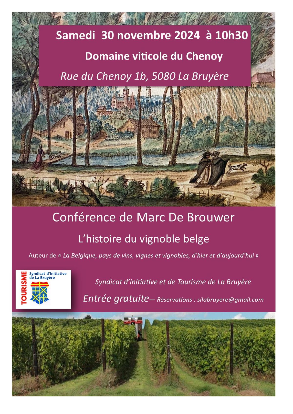 Conf\u00e9rence : L'Histoire du vignoble belge 