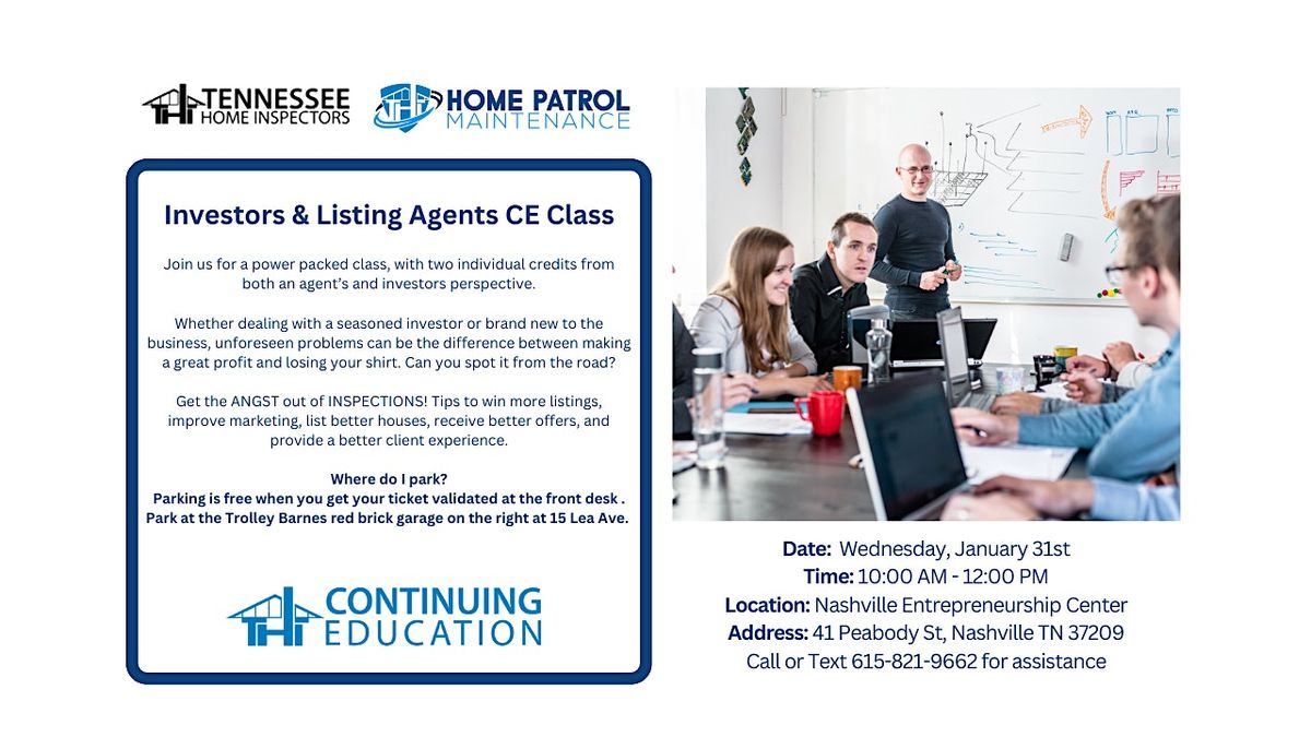 2 Fun CE Lunch & Learn classes: Investors and Listing Agents