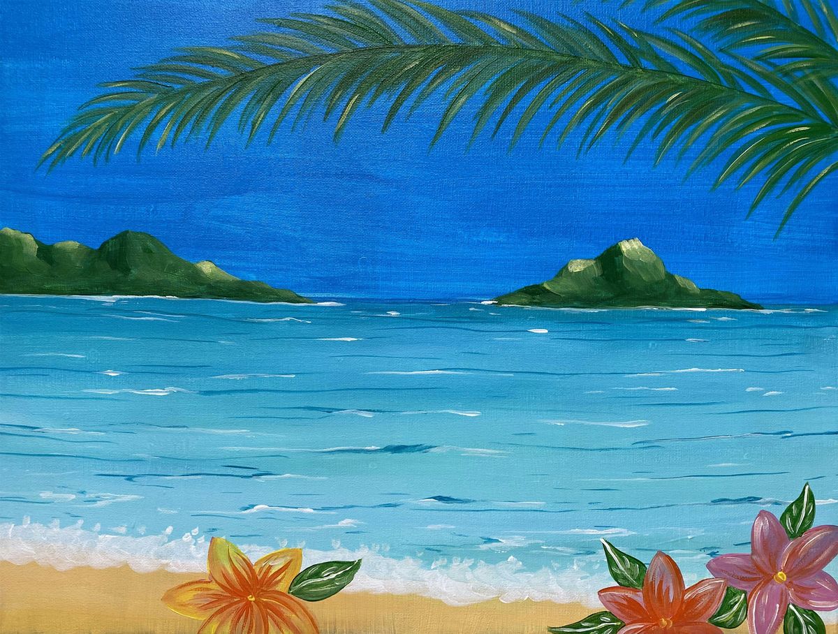 Hawaiian Beach Paint and Sip in Laguna Beach!