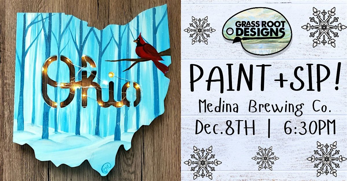 Light Up Ohio Winter Cardinal Paint + Sip | Medina Brewing Co.