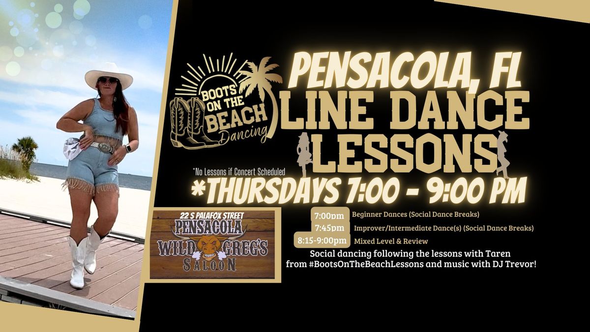 Line Dance Lessons with Taren from #BootsOnTheBeachLessons at Wild Greg's