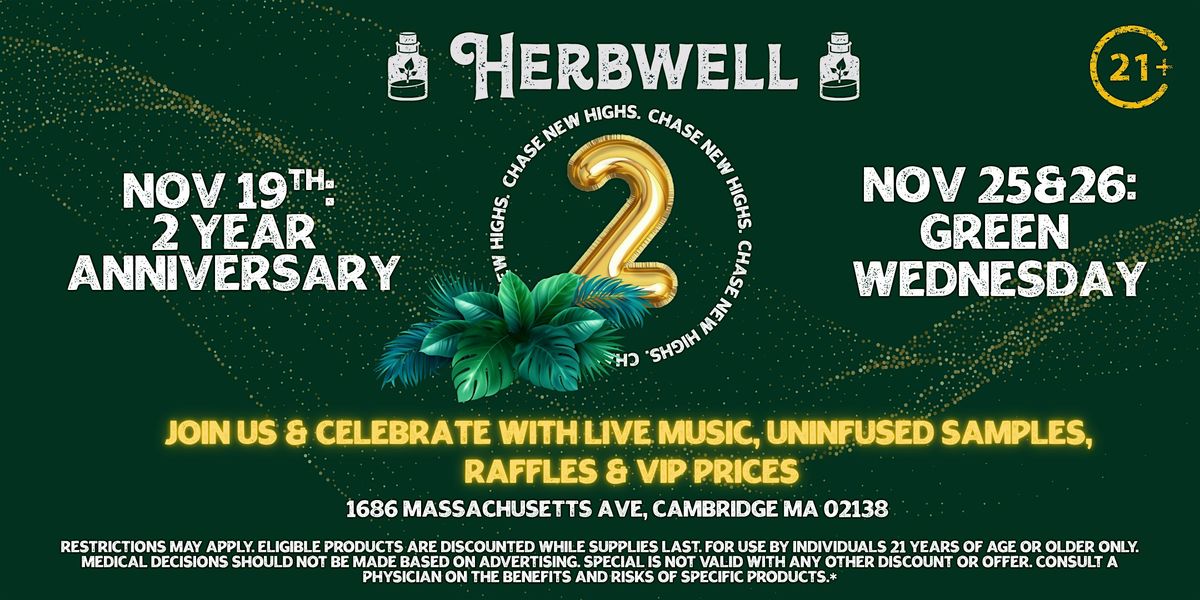 Celebrate our 2nd Anniversary and kick off the holidays with Herbwell!