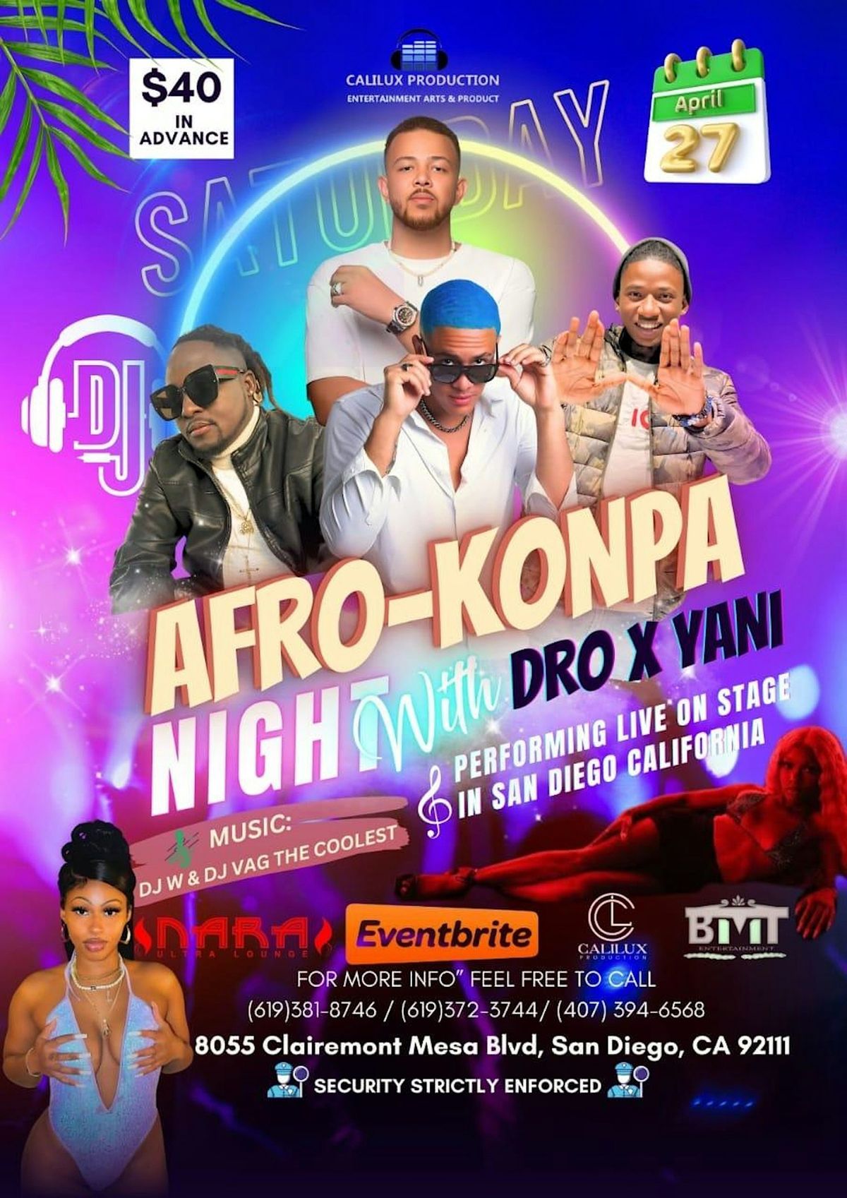 AFRO - KONPA NIGHT WITH DRO X YANI ALONG SIDE DJ VAG THE COOLEST