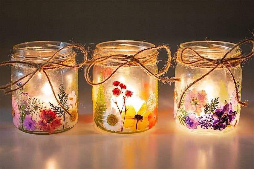 CRAFTY MONDAY: PRESSED FLOWER LANTERNS AT ICARUS BREWING