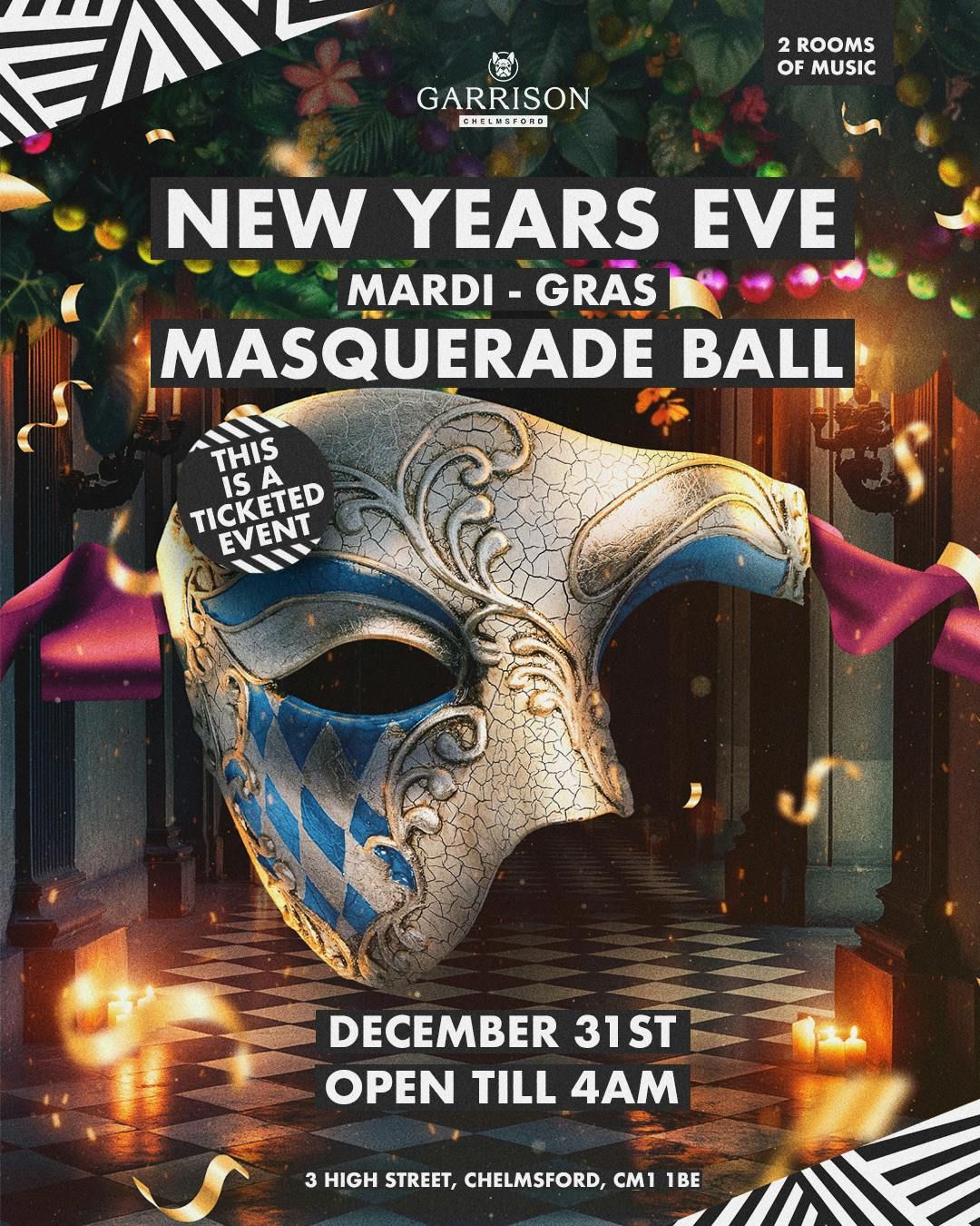 NYE Mardi-Gras Masquerade Ball!