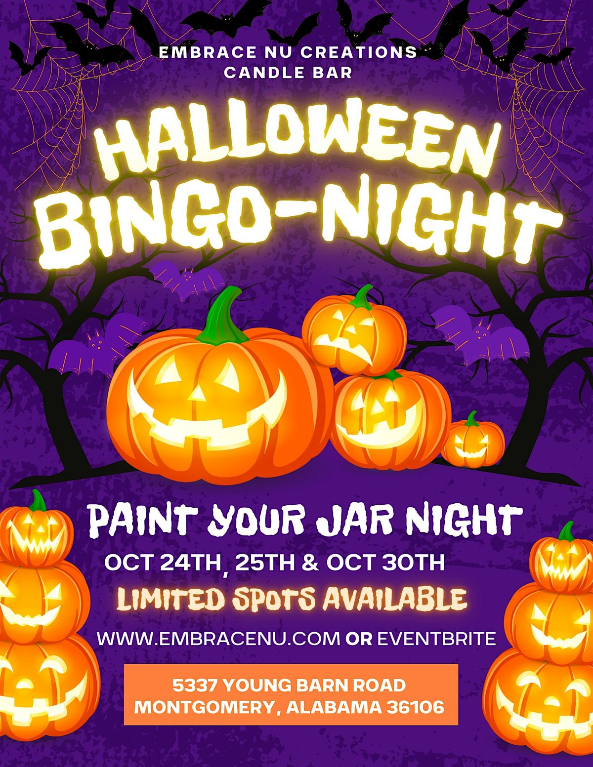 Halloween Bingo-Night  + Paint Your Jar Night