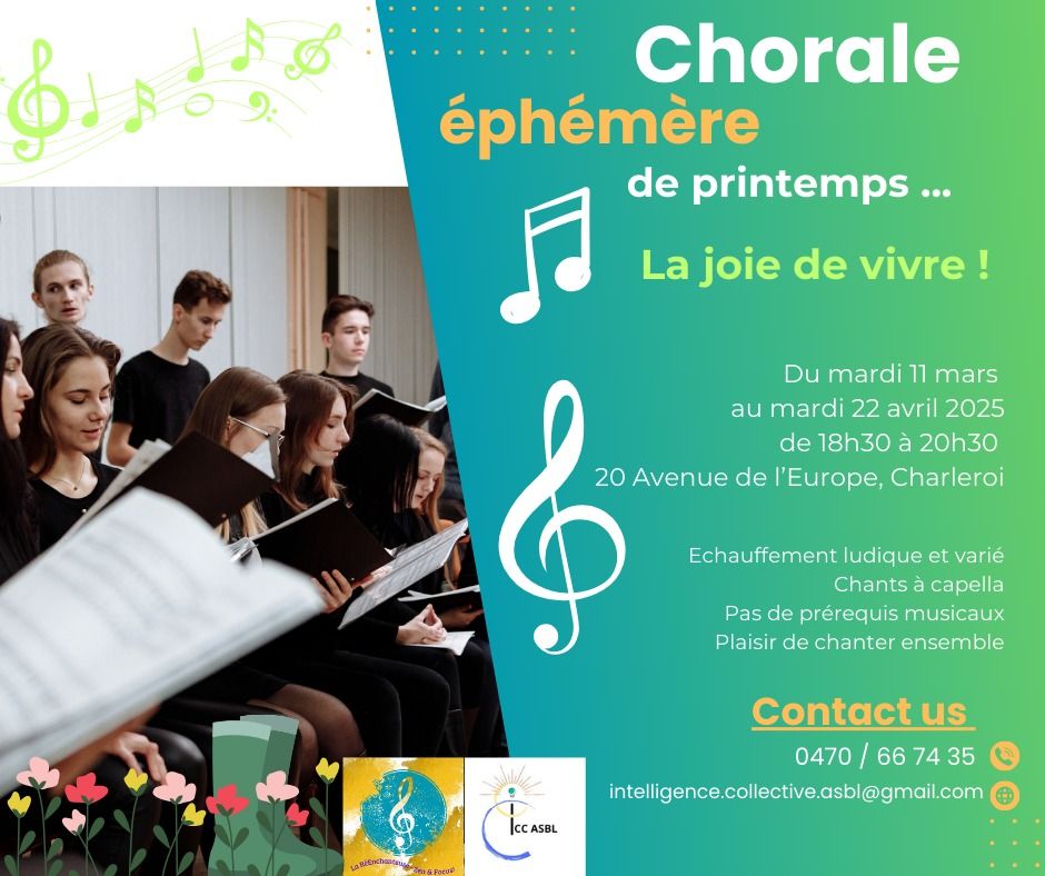 Voix et Chant - Chorale \u00e9ph\u00e9m\u00e8re de printemps \u00e0 Charleroi