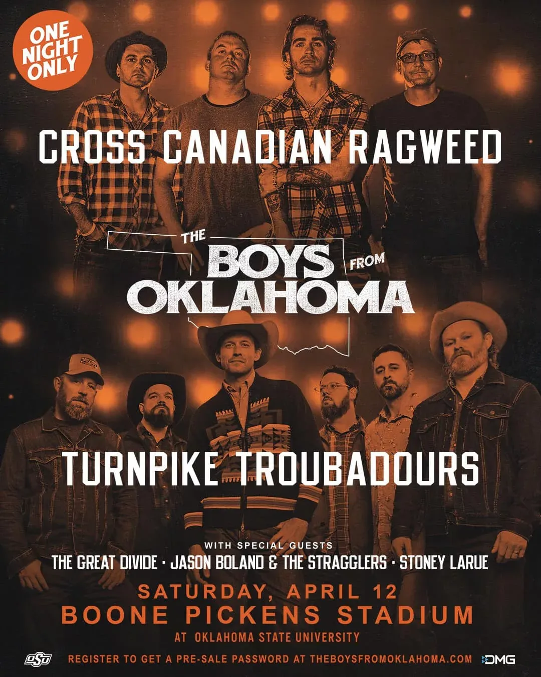 Cross Canadian Ragweed and Turnpike Troubadours at Boone Pickens Stadium