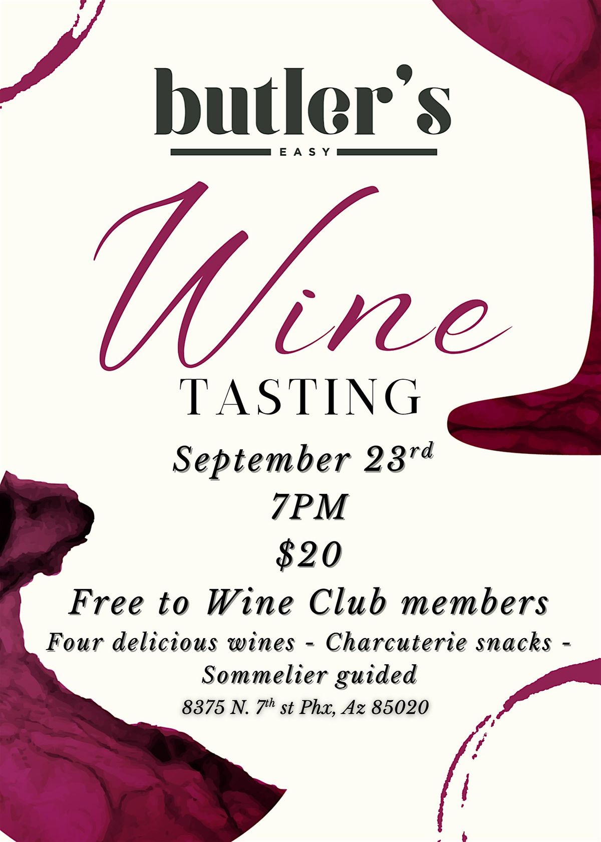 Butler's famous Wine Tasting