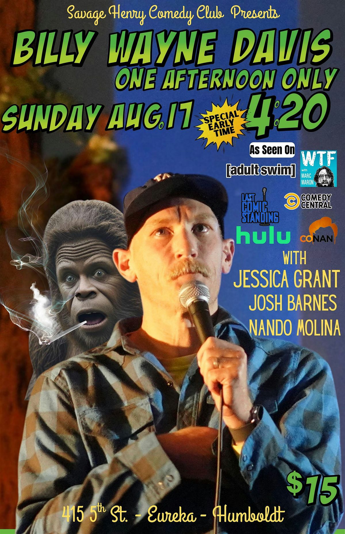 Billy Wayne Davis! One Afternoon Only!