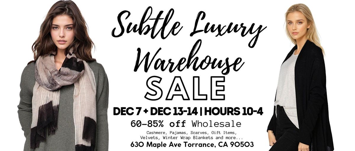 DEC WAREHOUSE SALE  Subtle Luxury | Pool to Party | Loungerie | Golden Sun