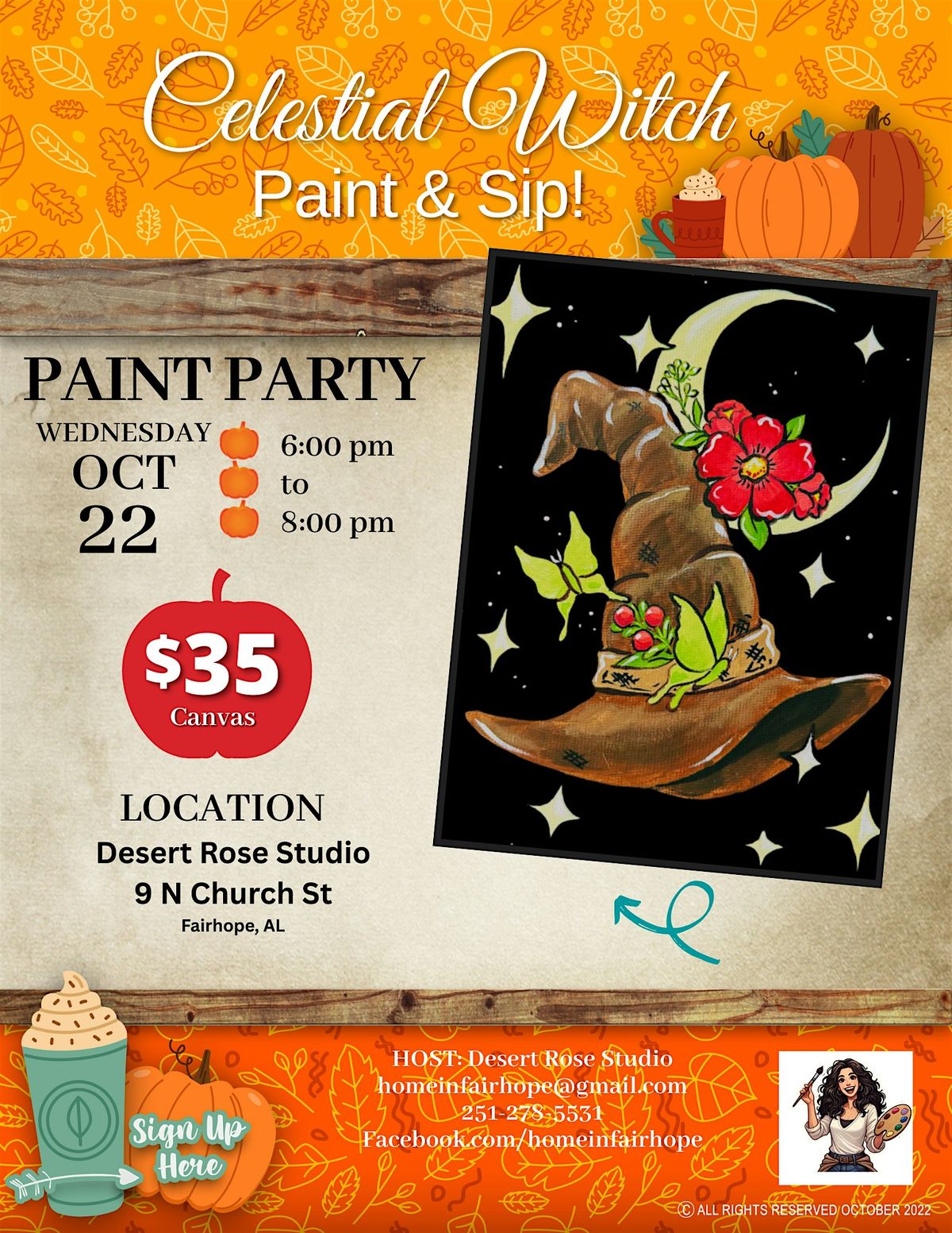 Celestial Witch Paint and Sip Party with Desert Rose!